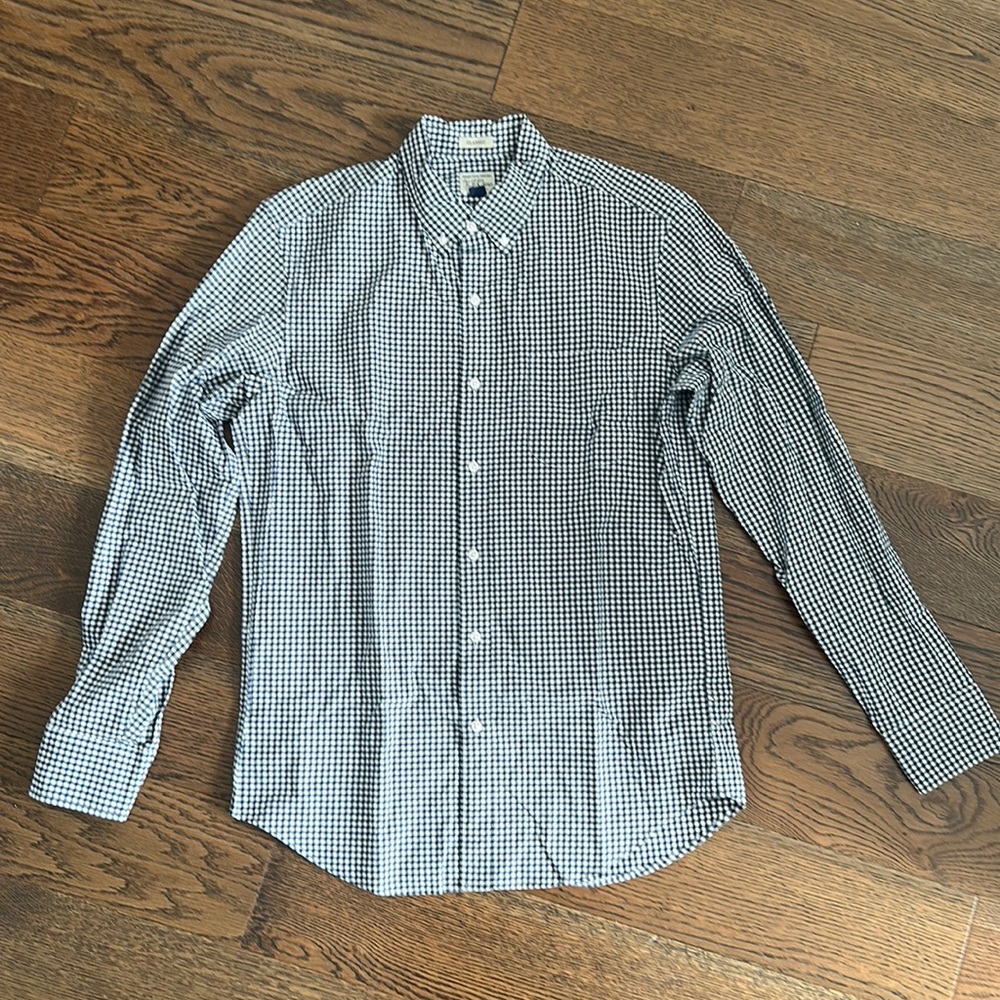 JCrew Navy Gingham Button Down